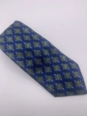 Corbata Valentino 100% poliéster. Diseño geométrico floral/azul Foto 1 de 4