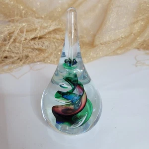 Adam Jablonski Art Glass Hand Blown Lead Crystal Paperweight Signed ~ Poland - Picture 1 of 9