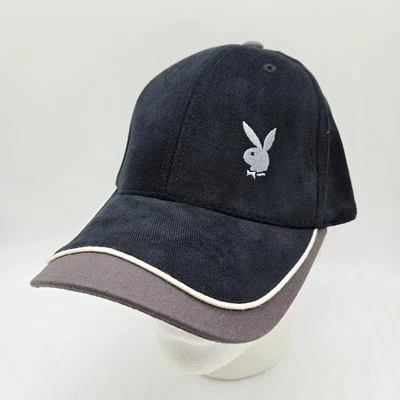 Playboy Hat Cap Strapback Black Small Logo Embroidered Two Tone VTG Y2K 2000s - Image 1 of 4