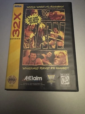 WWF Raw - Sega Genesis 32X (TESTED) 1995 (CIB) Complete In Box  - Image 1 of 4