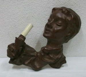 Lampe À Bougie En Poterie Antiques Tête De Femme Artisanale Friedmann Alsace - Bild 1 von 6