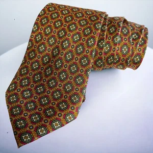 Leonardo Strelli Tie Rack Silk Necktie Green Medallion Italy Classic 58"x3.5” - Picture 1 of 6