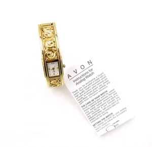 Avon Vintage Goldtone Filigree Bangle Watch - Picture 1 of 6