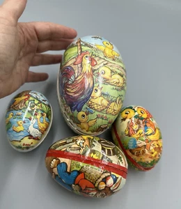 Vintage EASTER BUNNY Paper EGG CANDY CONTAINER Western Germany GDR - Picture 1 of 19