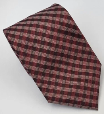 Croft & Barrow Silk Tie Red Gray Plaid Geometric Men Necktie 59 x 3.1/8 - Image 1 of 4