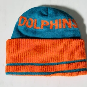 Miami Dolphins Beanie breite orange Krempe - Throwback-Stil - Bild 1 von 2