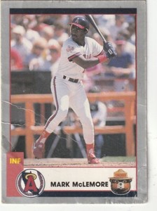 FREE SHIPPING-GOOD-1990 Smokey Bear California Angels Mark McLemore #12