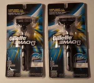 Lot of (2) Brand New Gillette MACH3 Razor - Nano Thin Blades - Picture 1 of 6
