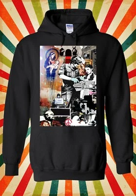 Felpa con cappuccio Banksy Street Art Graffiti Cool Divertente Uomo Donna Unisex Top 617 - Immagine 1 di 4