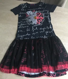 ROBE "DESIGUAL" NOIRE IMPRIMEE - TAILLE : 13/14 ANS (158/164 CM) - Imagen 1 de 3
