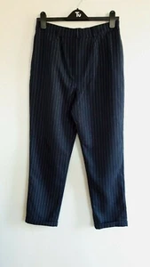 Lovely Navy Blue & White Pinstripes Trousers from Nasty Gal - Size 10 - Fab! - Picture 1 of 4