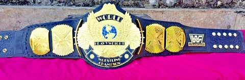 Winged Eagle Championship Wrestling Replica Title Belt Adult Size brass metal Cover