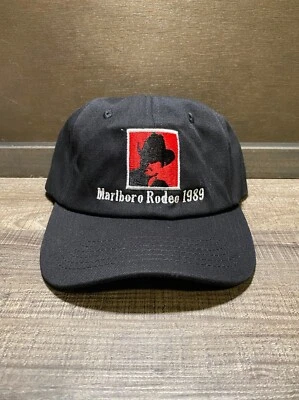 DE COLECCIÓN Marlboro Rodeo 1989 Estilo Salvaje Oeste en Sombrero Negro Snapback Western Foto 1 de 4