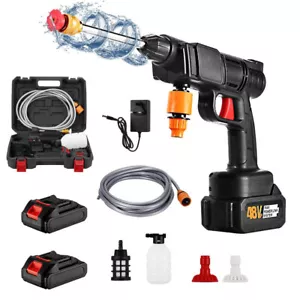 Portable Electric Cordless High Pressure Water Spray Gun Car Washer W/2 Battery - Picture 1 of 13
