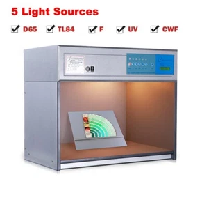Color Assessment Cabinet Color Viewing Box with 5 Sources D65 TL84 UV F CWF - Picture 1 of 12