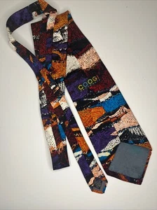 Suéter Coogi Australia Corbata 100% Seda Vintage Hecho en EE. UU. Azul Púrpura Naranja - Imagen 1 de 6