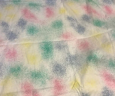 Colorful Paint Splat Fabric 2 Yards x 38” Wide Pink Green Blue Cotton White - Image 1 of 4