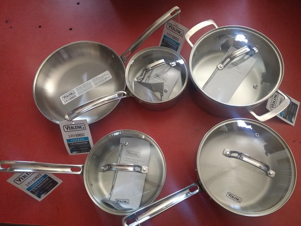 Viking 3-Ply Stainless Steel 2.25 Qt Saucepan/Pot w/ Glass Lid #40011-3022B