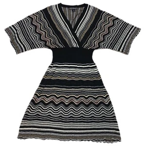 Jessica Howard Kimono inspiriert Medium Kleid gestreift Metallic Glanz - Bild 1 von 8