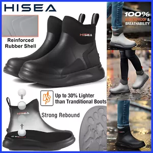 HISEA Women Slip On Ankle Rain Boots Waterproof Lightweight Rebound Chelsea Boot - Picture 1 of 34