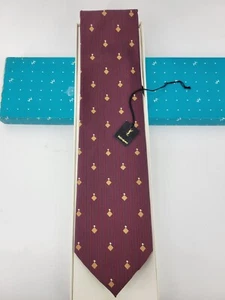 Corbata Yves Saint Laurent Borgoña con Rayas Rojas y Diamantes Dorados: Envío Gratis (28430) - Imagen 1 de 4