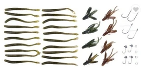 Weiche Angelköder: 20 4" Kunststoffwürmer, 8 Insekten, 6 Jigköpfe, 4 Haken + USA Versand - Bild 1 von 2