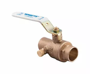 Watts 3/4 "Full Port Lead Free Brass Ball and Waste Valve Solder Connections - Imagen 1 de 1