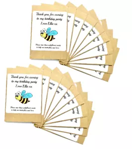 Personalised UK Wild Flower Bee Friendly Seeds Packs for Kids Party Bags 20x5g - Picture 1 of 5