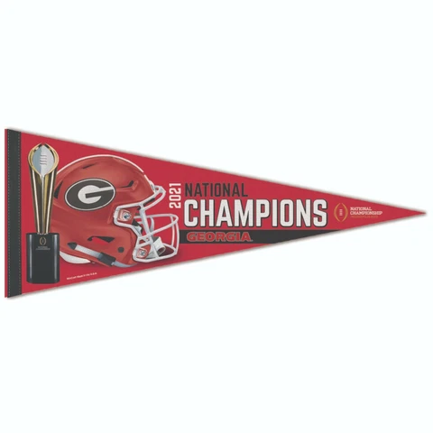 2022 National Champions Georgia Bulldogs 12x30 Premium Pennant Indianapolis Cover