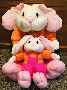 2 Stück - Vintage 1990er Osterhase Nylon Plüsch - International Silver Co - Bild 1 von 16