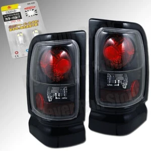 FOR 94-01 DODGE RAM CLEAR LENS BLACK TAIL LIGHTS PAIR +WHITE LICENSE PLATE BULBS - Imagen 1 de 5