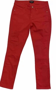 Bebe Jeans Damen 20 feurig rot Heartbreaker Skinny Distressed Mid Rise Taschen - Bild 1 von 20