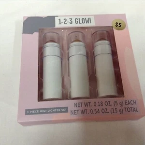 1-2-3 GLOW 3 Piece Highlighter Set .18 oz Each - Picture 1 of 5