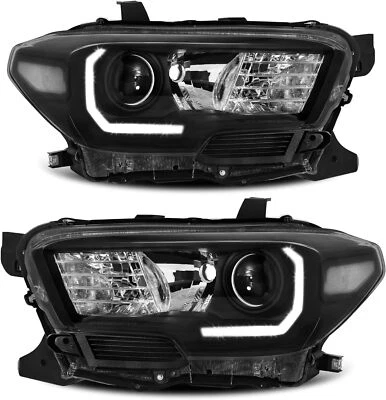 Para Toyota Tacoma 2016-2022 Proyector Negro LED DRL Faros Lámparas JUEGO NUEVO Foto 1 de 4