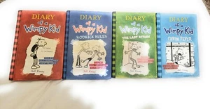 DIARY OF A WIMPY KID 4 CHAPTER BOOK LOT JEFF KINNEY HARDCOVER 1, 2, 3 & 6 - Picture 1 of 5