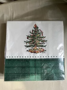 Servilletas de bebida de papel borde verde árbol de Navidad Spode - 40 unidades - Imagen 1 de 2