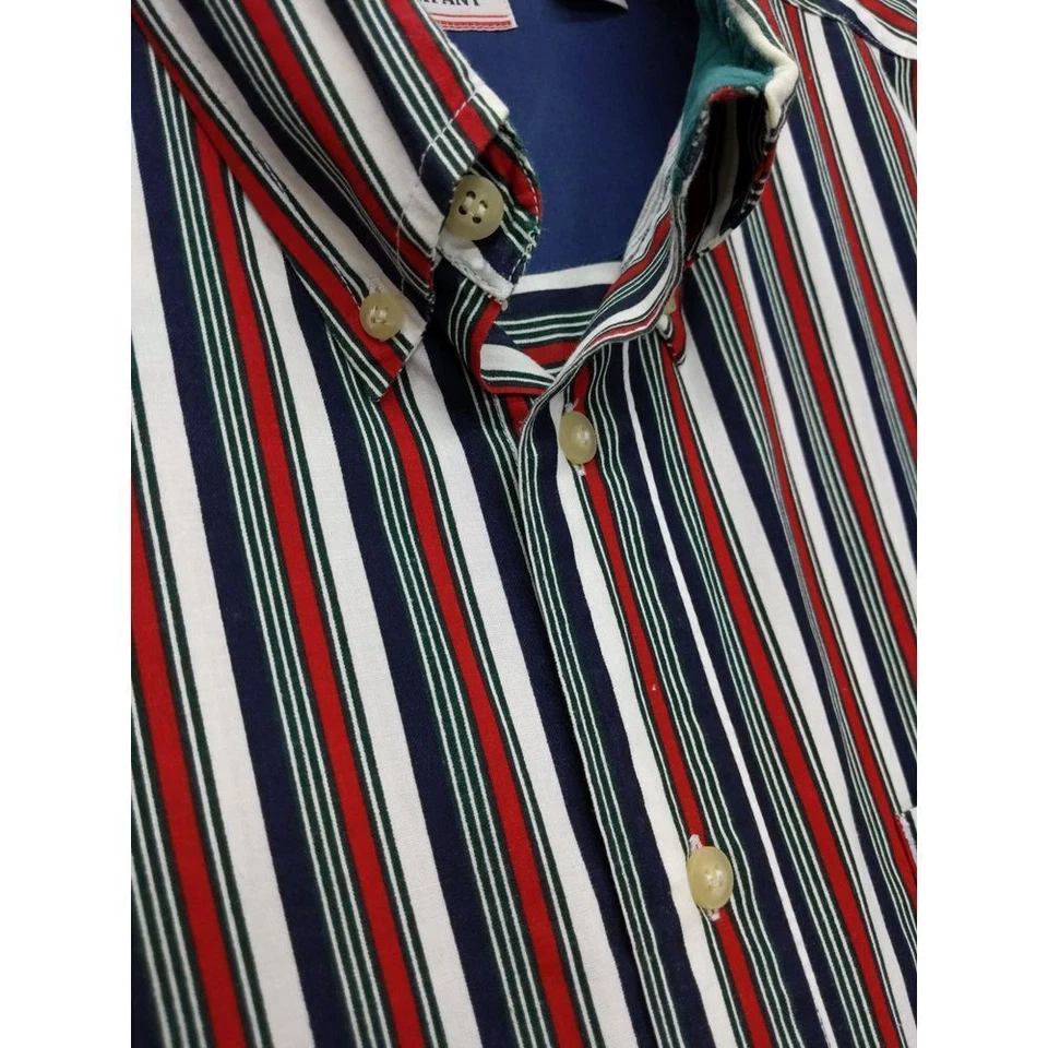 Camisa De Colección Años 90 Bugle Boy Rayas Manga Corta Abotonada Talla L Algodón Sin Arrugas Foto 1 de 4