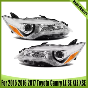 Headlights For 2015 2016 2017 Toyota Camry LE SE Left + Right Halogen Headlamp - Picture 1 of 21