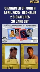 OWEN LARS COTM Mes 2 de abril FIRMA+ROJO+UC JUEGO DE 20 CARTAS Topps Star Wars Trader - Imagen 1 de 3