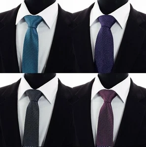 Mens Tie Jacquard Spot UK Polka Woven Silky Bundle Wedding Gift 31-39 UK - Picture 1 of 18