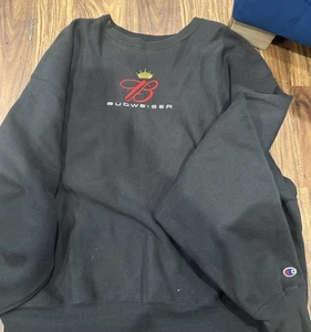 Sudadera Vintage Champion Tejido Inverso Cuello Redondo Budweiser Bordada 2XL - Imagen 1 de 7