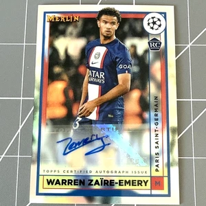 2022 Topps Merlin Chrome UEFA Warren Zaire-Emery Auto RC #AC-WZE PSG - Picture 1 of 2