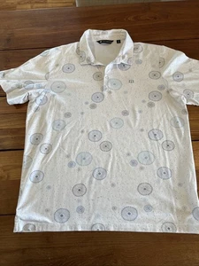 Travis Mathew Golf Herren Gr. XXL Weiß Blau Stretch Kurzarm Poloshirt - Bild 1 von 8
