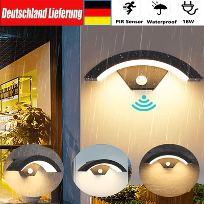 18W LED Wandlampe mit Bewegungsmelder Wandleuchte Flur Strahler Leuchte IP65 - Bild 1 von 4