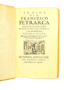LE RIME DI M. FRANCESCO PETRARCA 1722 Leather Bound - Picture 1 of 8