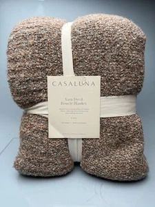 Boucle Blanket King Size Casaluna Bedding Yarn Warm Colors Wool - Picture 1 of 5