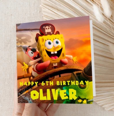 SpongeBob Square Pants Birthday Personalised Card - Image 1 of 3