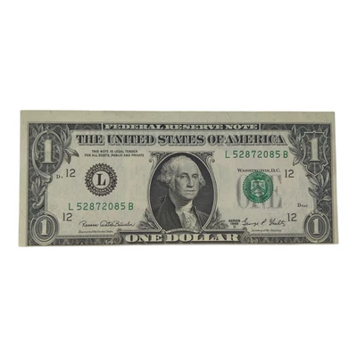 1969-D 1$ FEDERAL RESERVE NOTE MISALIGNED PRINTING (Error Note) 12 - Image 1 of 2