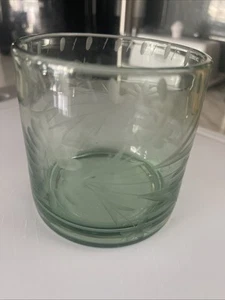 Bobby Flay Green Etched Double Old Fashioned Whiskey Rocks Glass 1 Glass - Picture 1 of 4