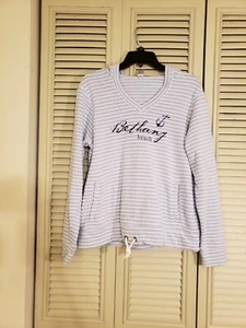 Bethany Beach Delaware Hoodie Sweatshirt Womens Size Large Blue White - Picture 1 of 6